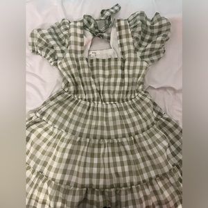 Mine small green and white gingham dress